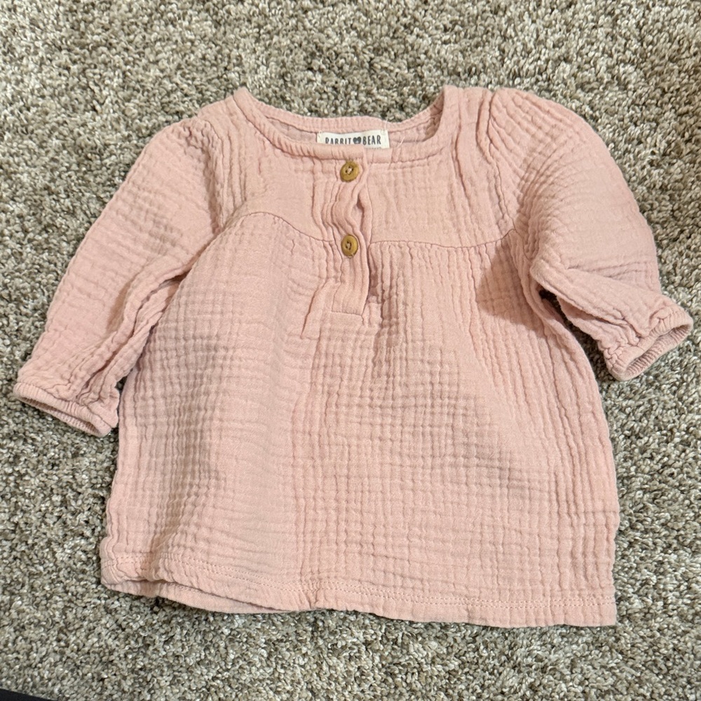 Pink Button Down Kids Shirt by Unknown Brand